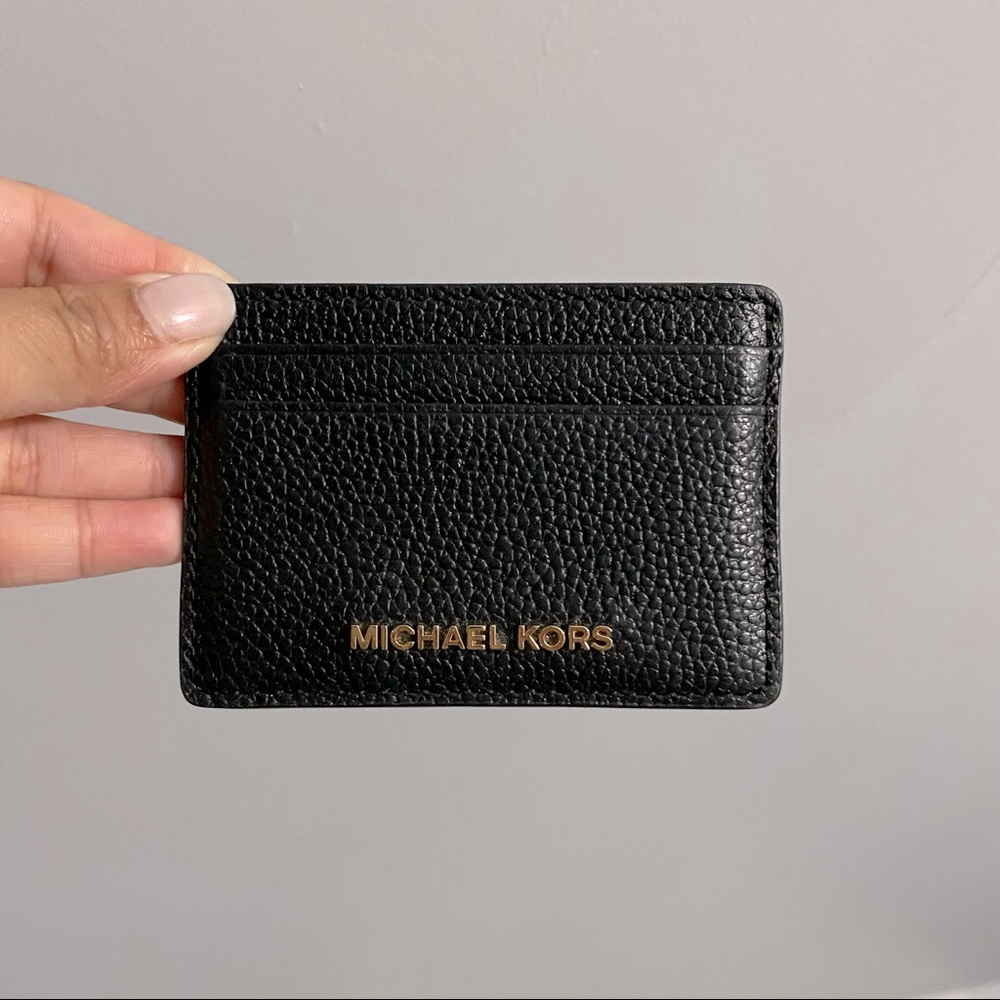 Michael Kors Pebbled Leather Card Holder Wallet